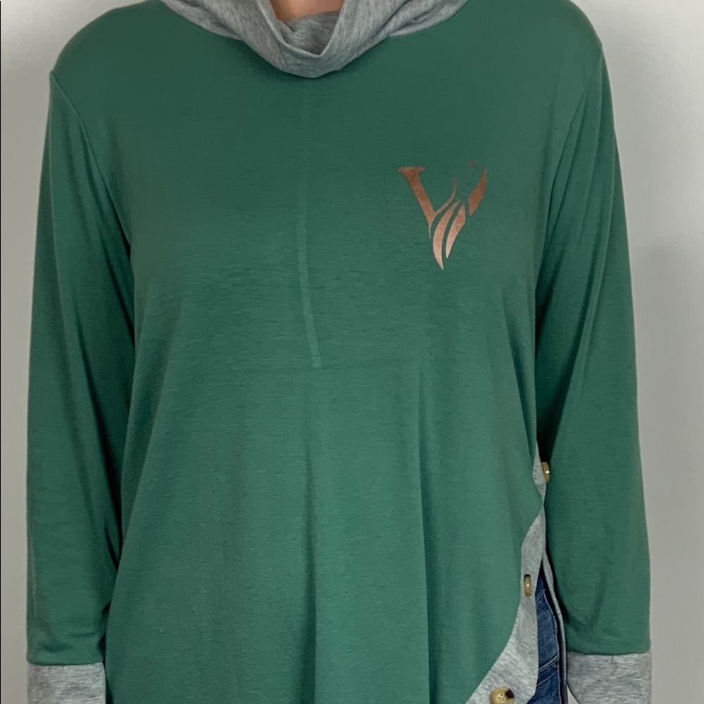 Green and grey tunic